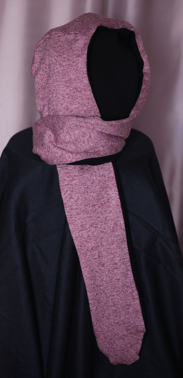 pink black hood-scarf