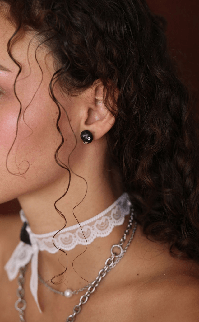 'black snail' earrings