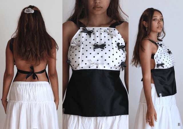 bows backless top XS-S