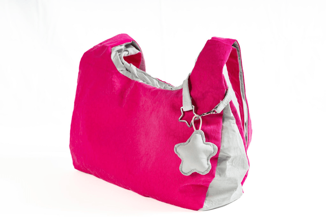 shoulder bag - pink and grey