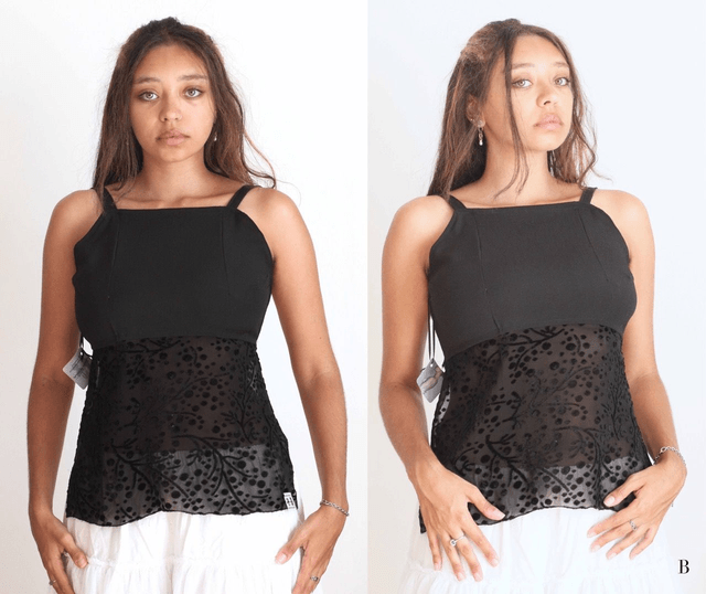 transparent backless top S-M