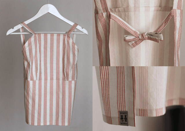 striped backless top XS-S