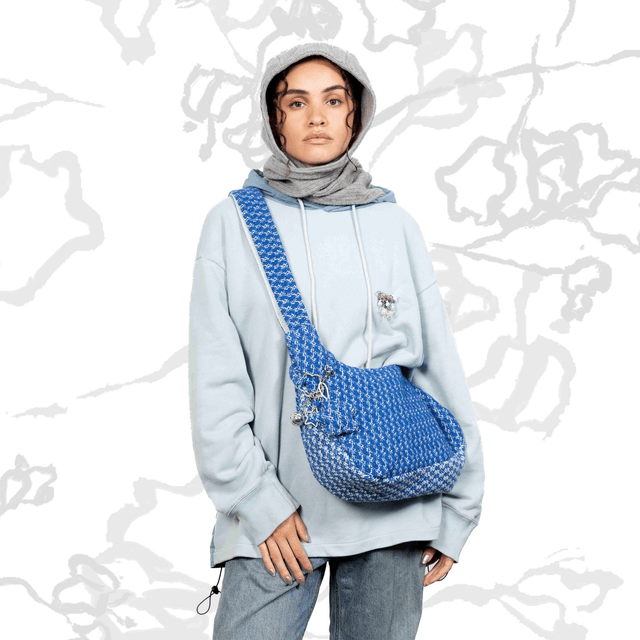 shoulder bag - blue duo