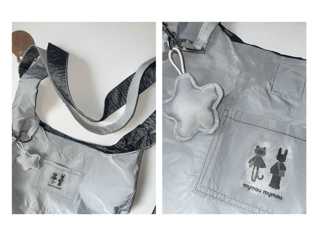 grey shoulder bag with pocket