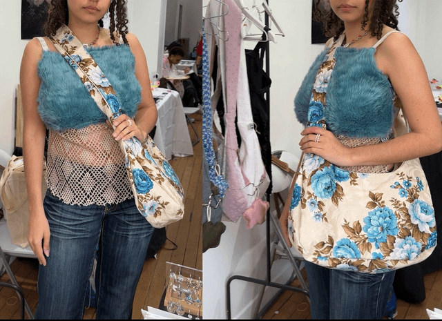 flower reversible shoulder bag