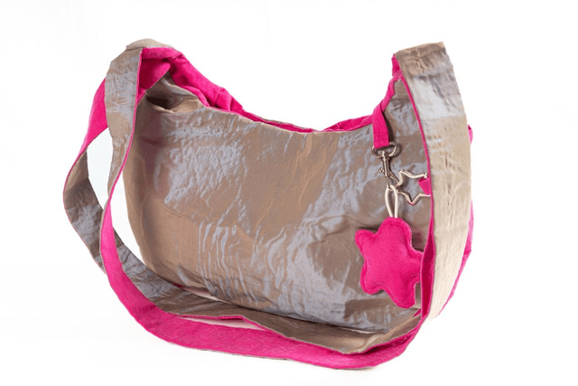 shoulder bag - brown and pink