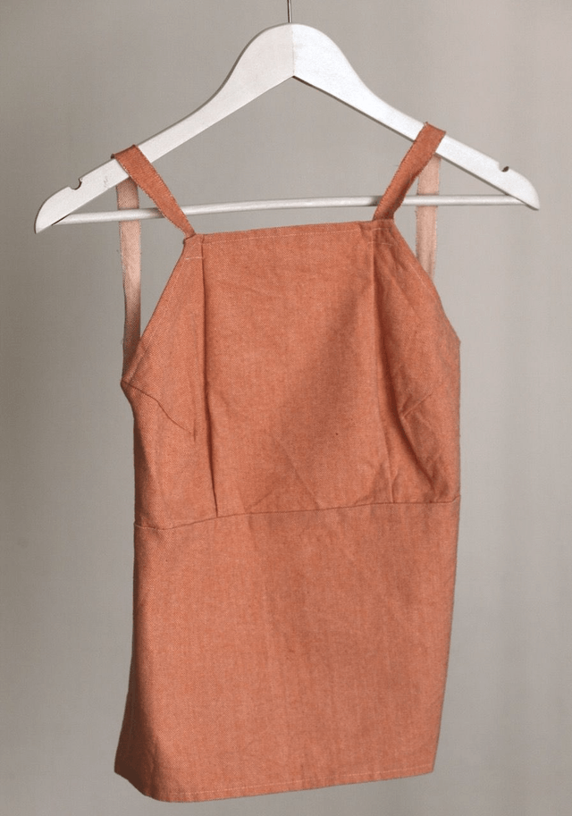 orange backless top XS- S/M