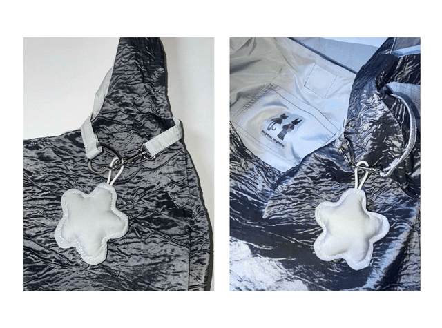 grey shoulder bag with pocket