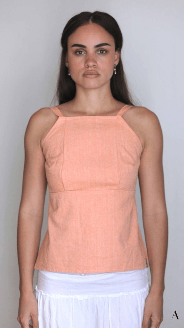 orange backless top XS- S/M