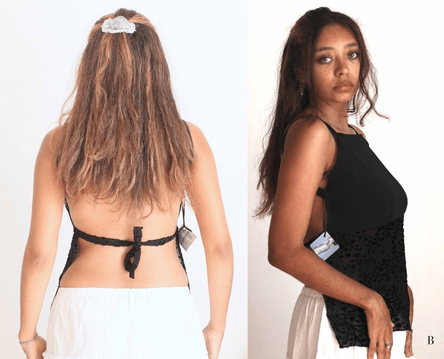 transparent backless top S-M