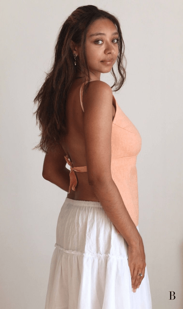 orange backless top XS- S/M