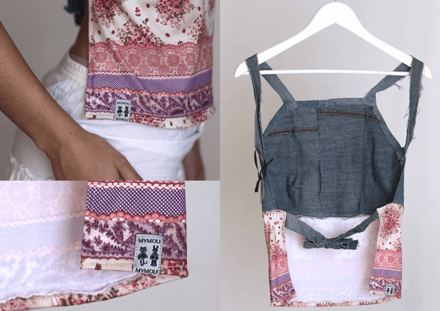 jean backless top S-M