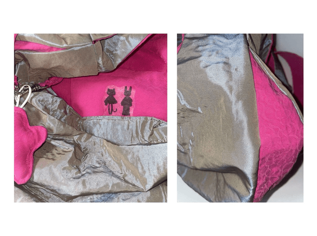shoulder bag - brown and pink