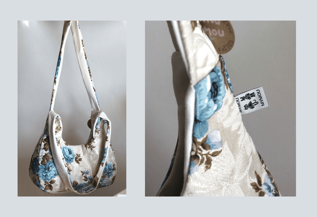 flower reversible shoulder bag