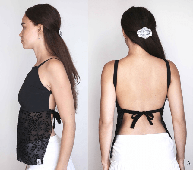 transparent backless top S-M