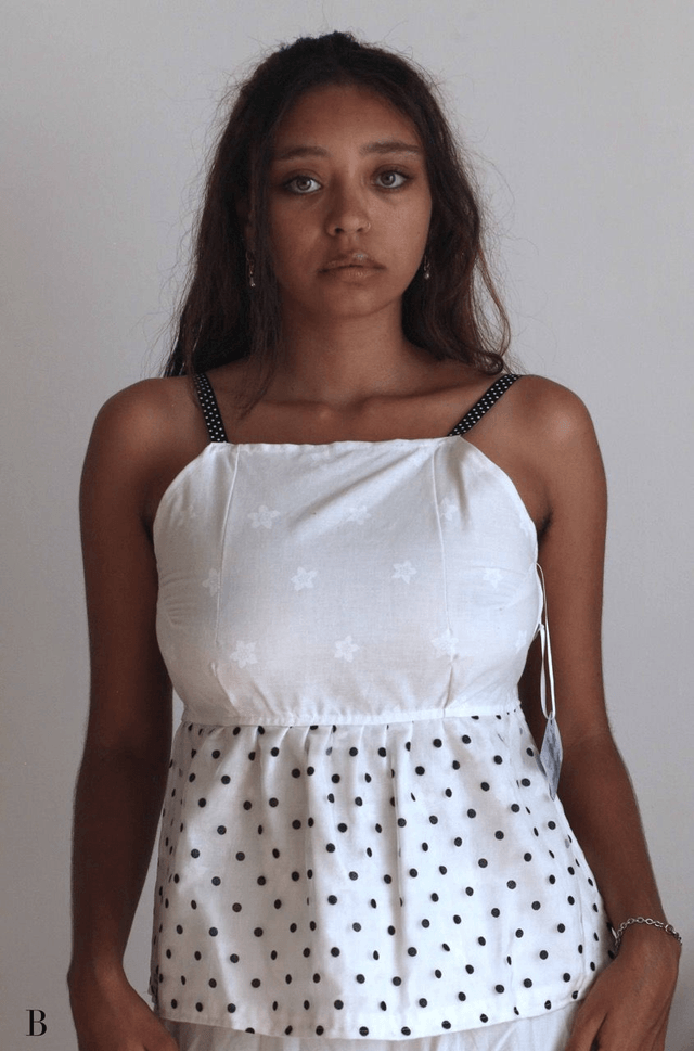 polka dot backless top S/M-M