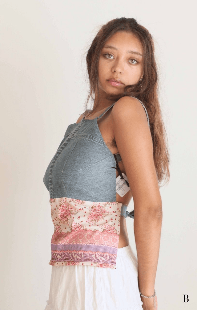 jean backless top S-M