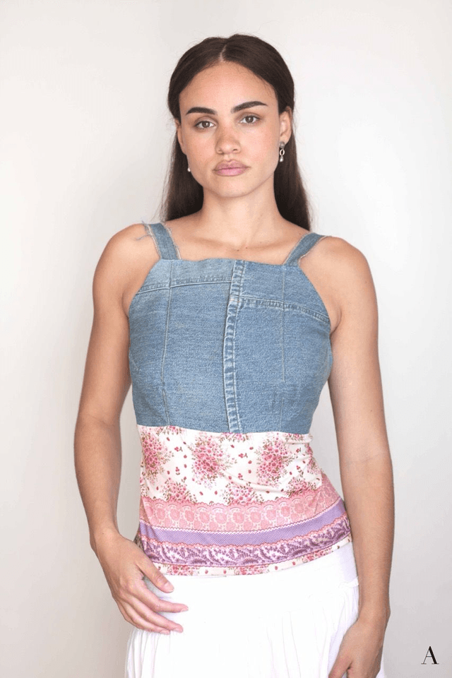 jean backless top S-M