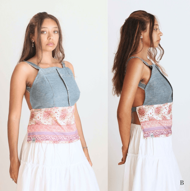 jean backless top S-M