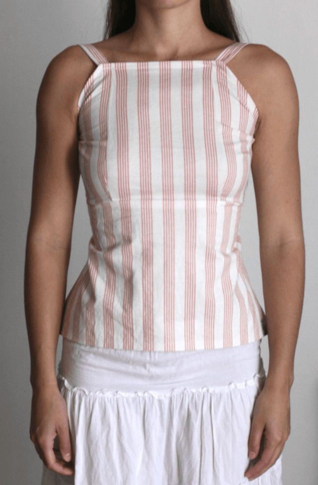 striped backless top XS-S
